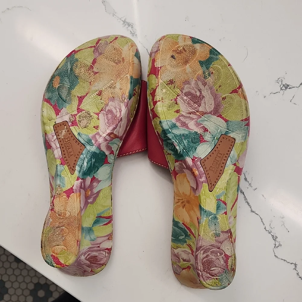 ❤️Born Pink Floral Sandals with Leather Cross-Band Design ❤️Valentine's Day Pink - Picture 5 of 8